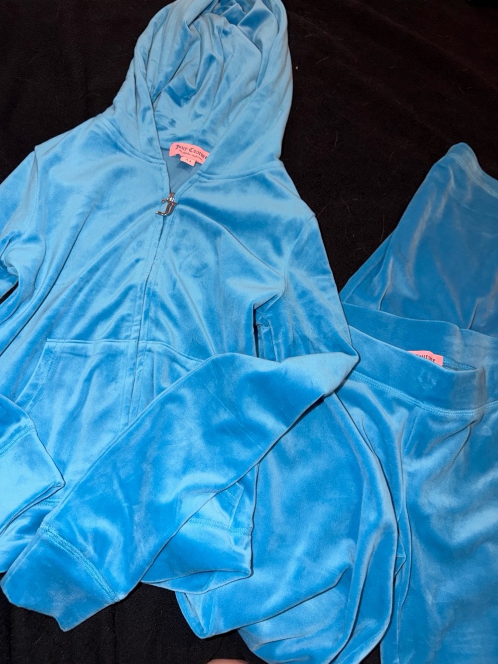 Juicy Couture  Bright Blue Velour Hoodie & Pants Set